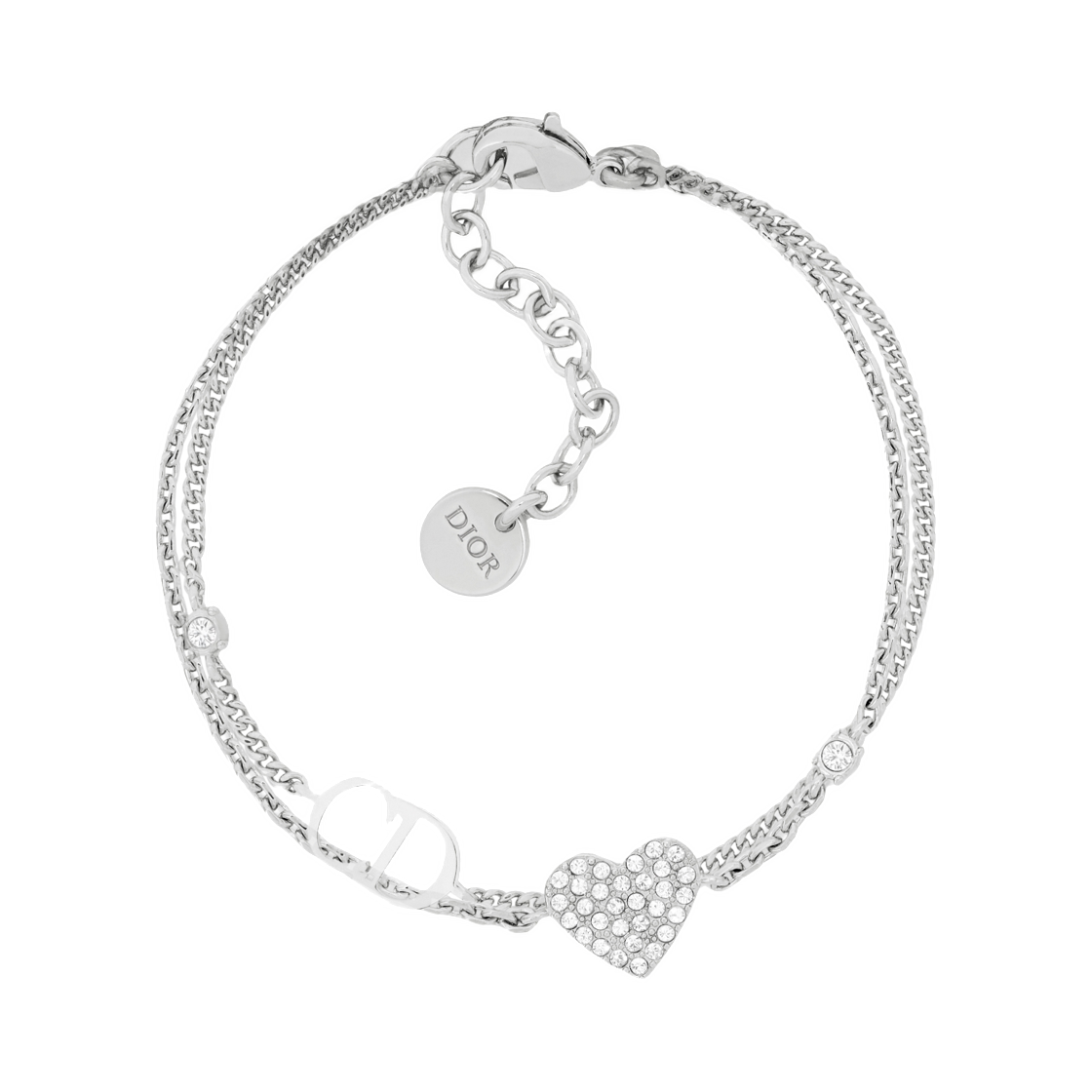 B2992WOMCY-D001 (W) Dior Clair D Lune Bracelet In Metal with Crystals Silver Finish White