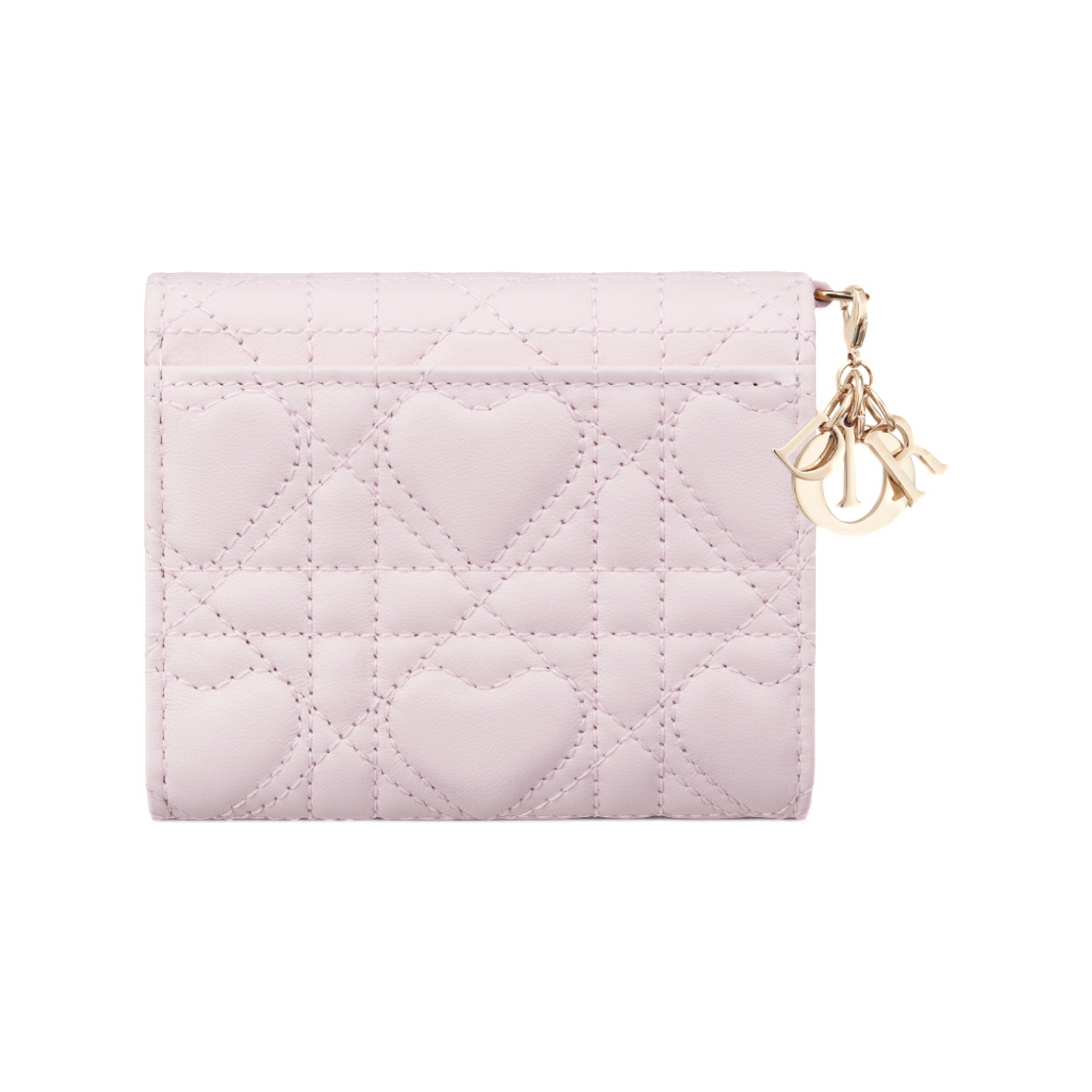 디올 레이디 디올아무르 로터스 월렛 하트 까나쥬 램스킨 페일 핑크(Dior Lady Dioramour Lotus Wallet In Heart Cannage Lambskin Pale Pink) - 3