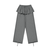 COYSEIO Pleats Over Wool Pants Grey