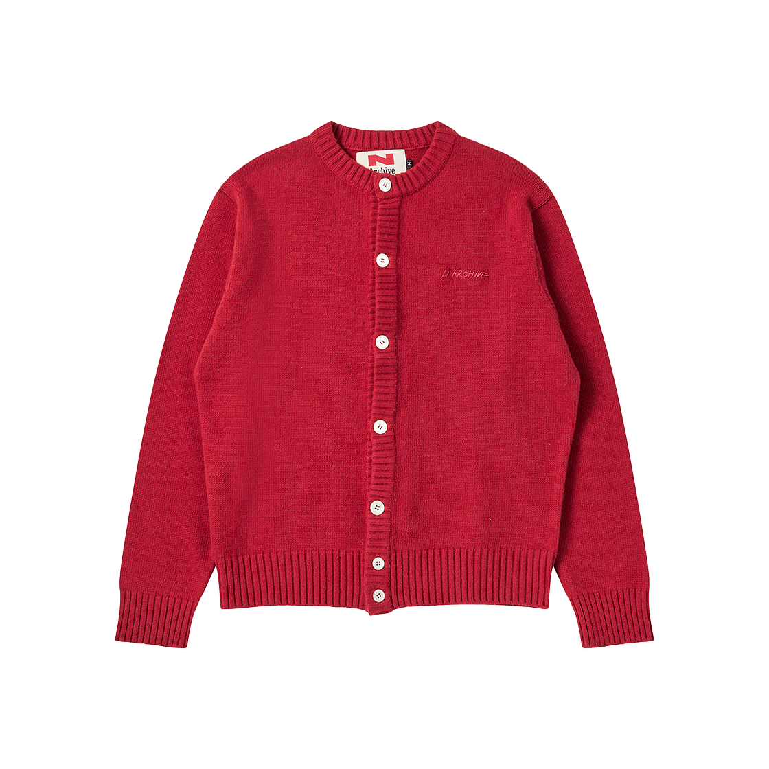 엔 아카이브 수퍼 파인 메리노 울 아틀리에 가디건 레드(N ARCHIVE Super Fine Merino Wool Atelier Cardigan Red)