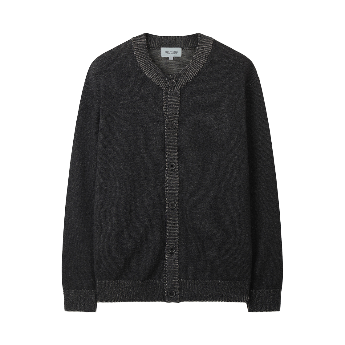 SAWAW25002CHX SERIES Midweight Double Knit Round Cardigan Charcoal