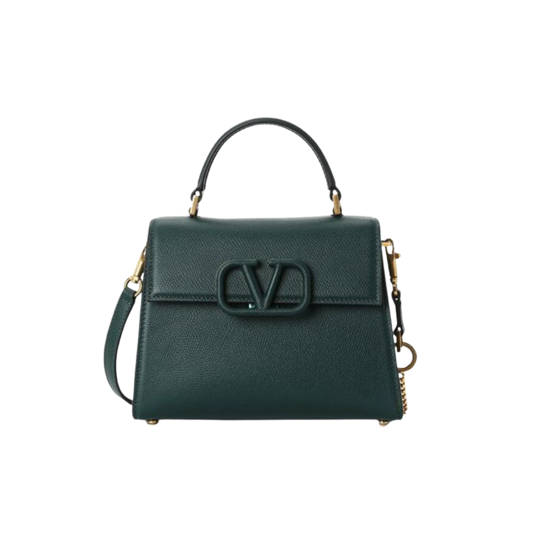 B0F53KGW07T Valentino Small Stampa Alce Calfskin V Sling Top Handle Bag Green