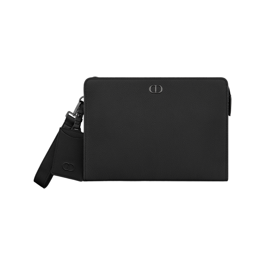 2ICCA589ICO-H00N Dior CD Icon A5 Triangle Pouch Grained Calfskin Black Matte