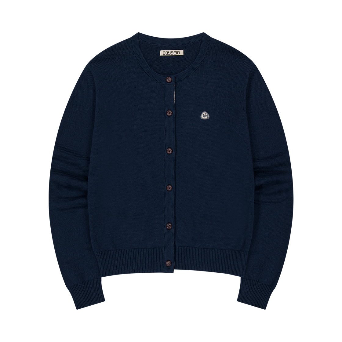 코이세이오 플라워 플래킷 가디건 네이비