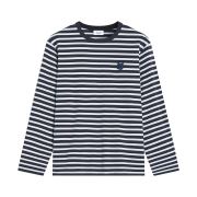 Maison Kitsune Fox Head Long Sleeve T-Shirt Navy White