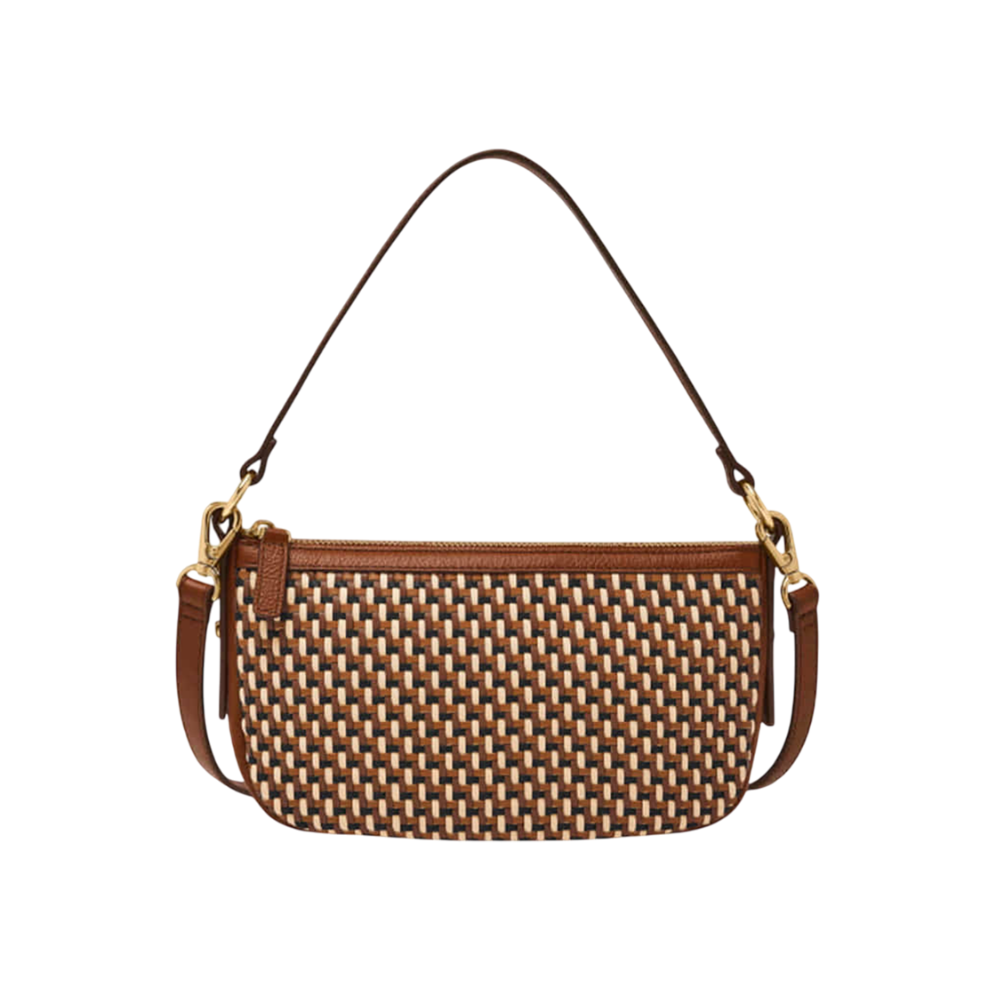 ZB11111249 Fossil Jolie Leather Small Crossbody Bag Neutral Woven