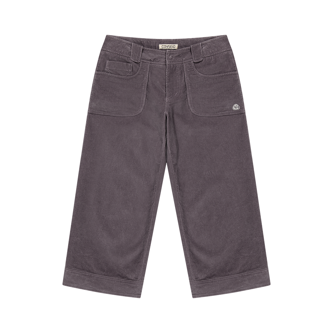 CY2503PASO01 COYSEIO Rustic Corduroy Capri Pants Purple Grey