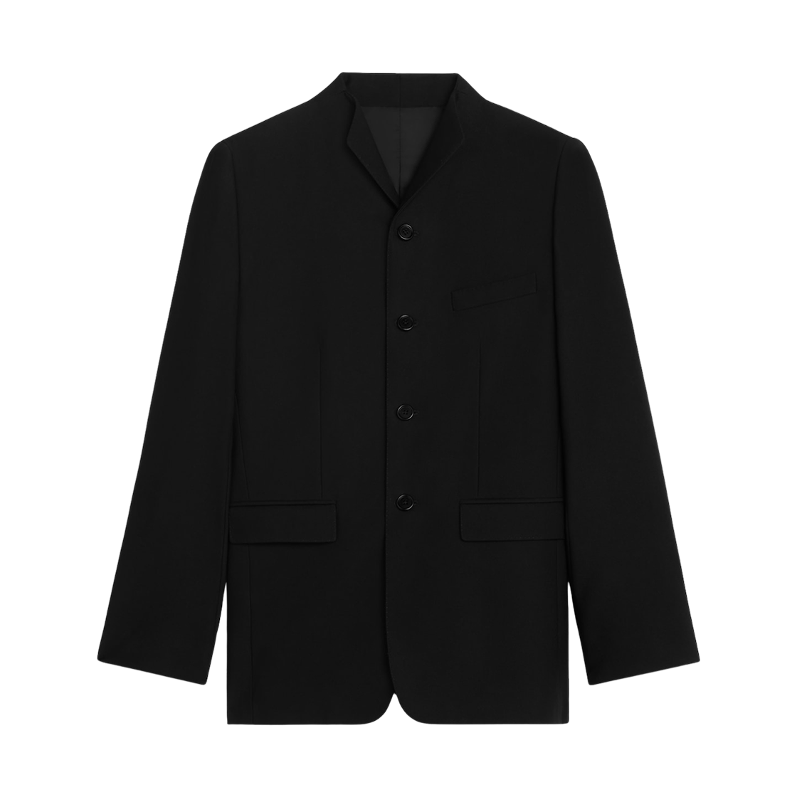 2V69W092D-38NO Celine Wing Collar Jacket in Diagonal Wool Black