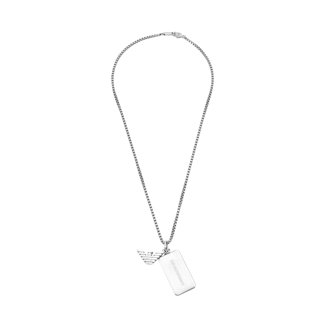 EGS3167040 Emporio Armani Stainless Steel Dog Tag Necklace Silver