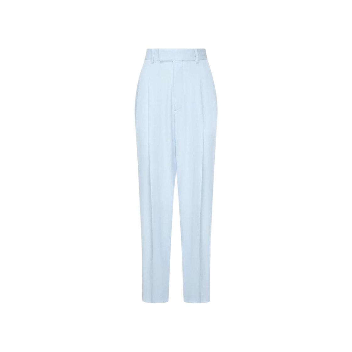 820107V5D904350 (W) Bottega Veneta Viscose Silk Twill Straight Trousers Sky Blue