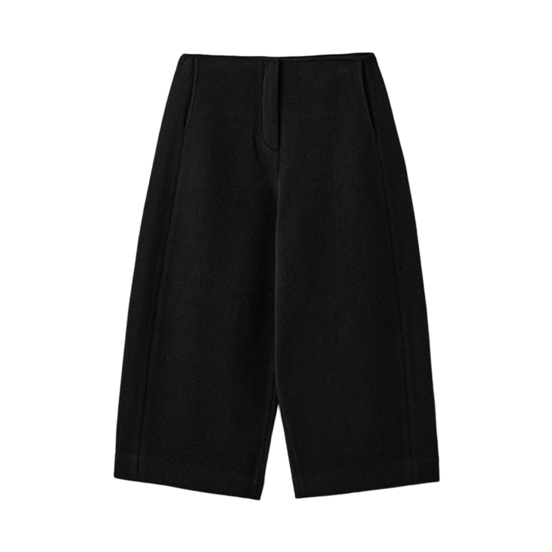 UM253WPT70BK Super Fine Merino Barrel Leg Currot Pants_Black