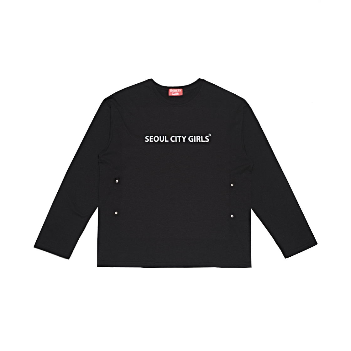TPLSSCBK01 THIRSTY CLUB Seoul City Girls 2way T shirt - Black