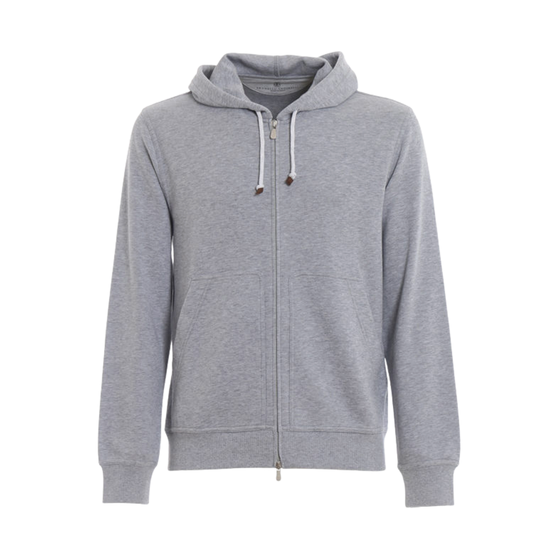 브루넬로 쿠치넬리 이지 코튼 후드 집업 라이트 그레이(Brunello Cucinelli Easy Cotton Hooded Zip-Up Light Grey)