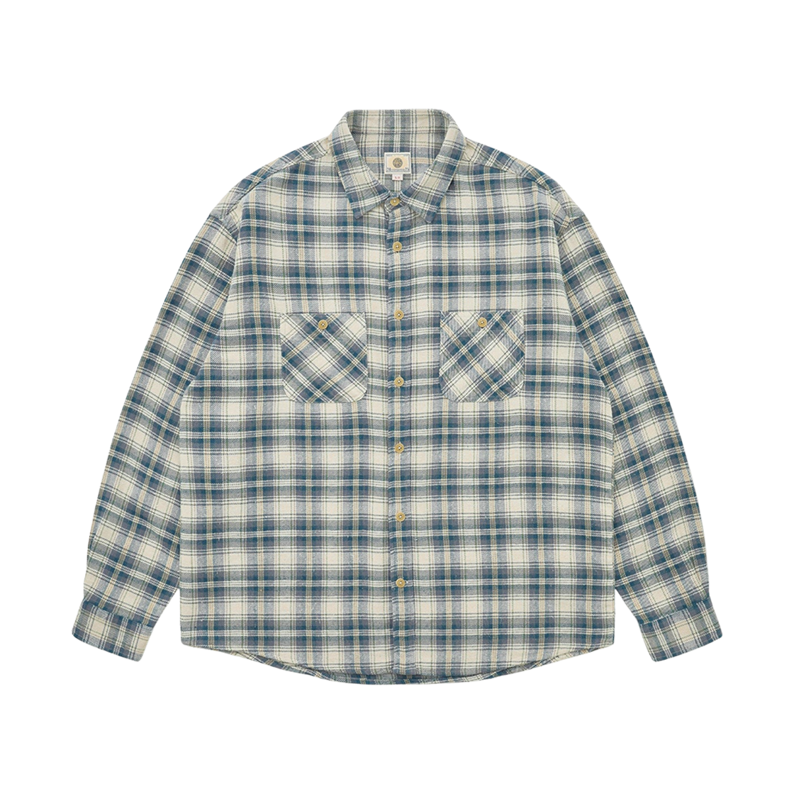 - Khakis x Adsum Trucker Plaid Shirt Light Blue