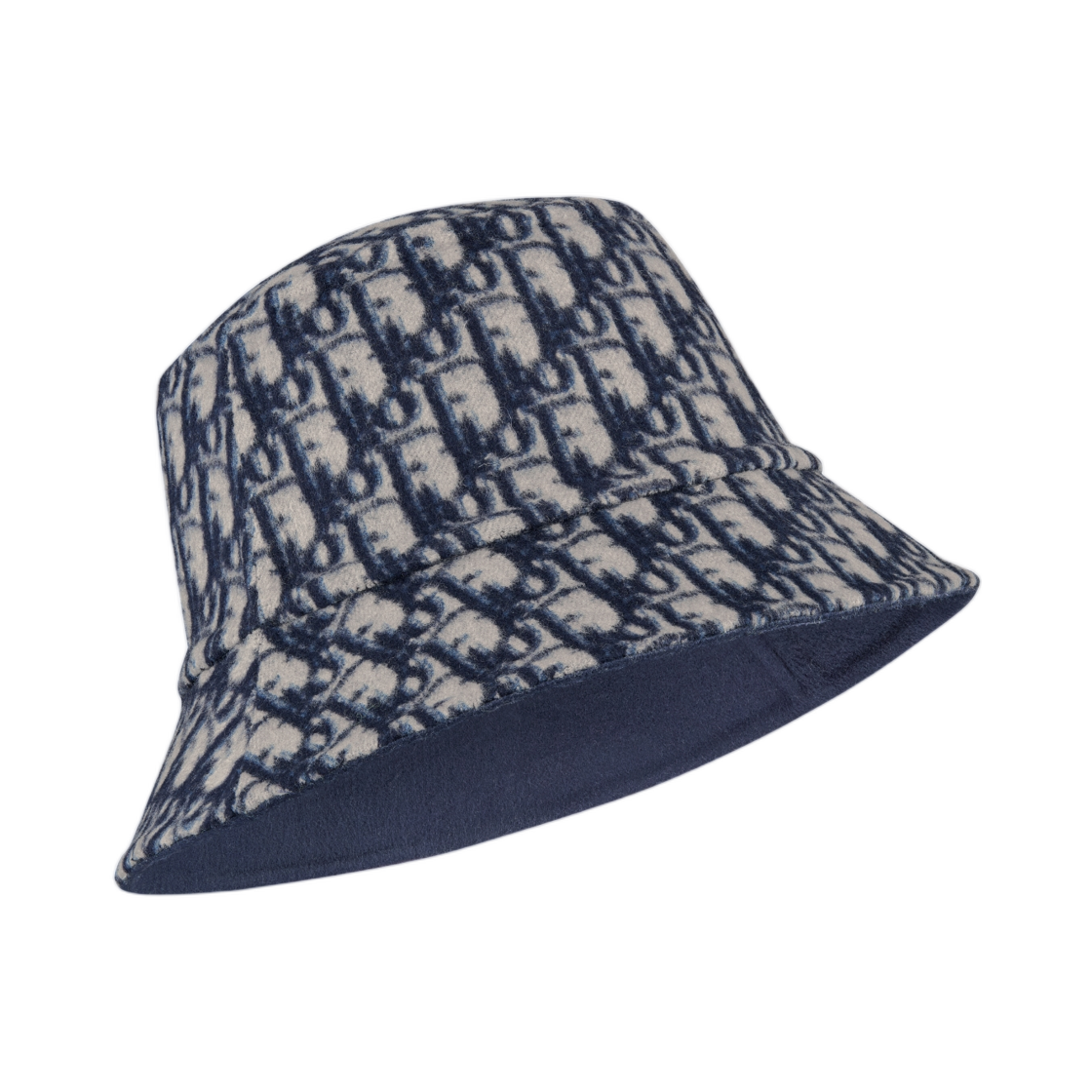 (W) 디올 Teddy D 리버시블 내로우 브림 버킷햇 버진 울 앤 실크 블루((W) Dior Teddy D Reversible Narrow Brim Bucket Hat In Virgin Wool And Silk Blue) - 2