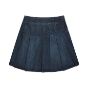 COYSEIO Deep Denim Pleats Skirt Navy