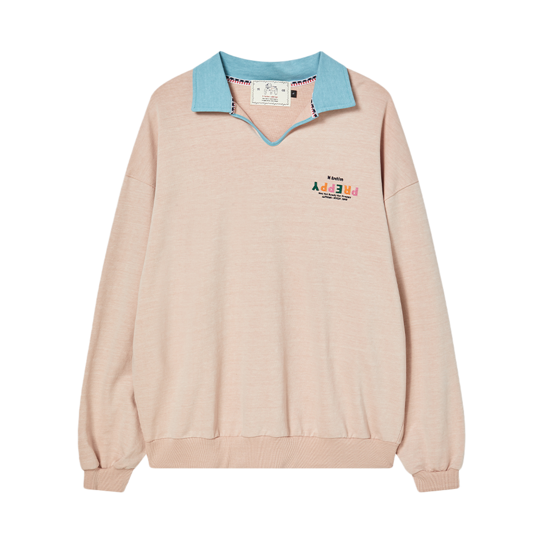 NV25FACR02SA N ARCHIVE Contrast Club Pique Sweat Shirt Salmon