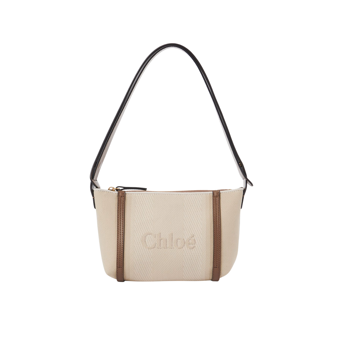 CH25UP566O6523N Chloe Carry Canvas Shoulder Bag Vegetal Beige