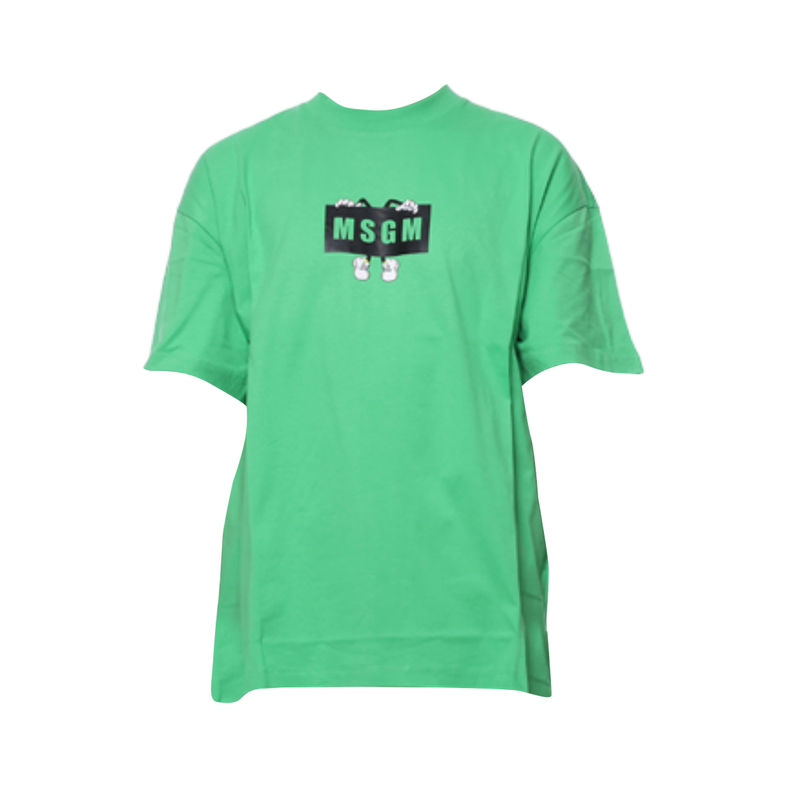 3040MM108-217098-36 MSGM Cartoon Logo Box T-Shirt Green