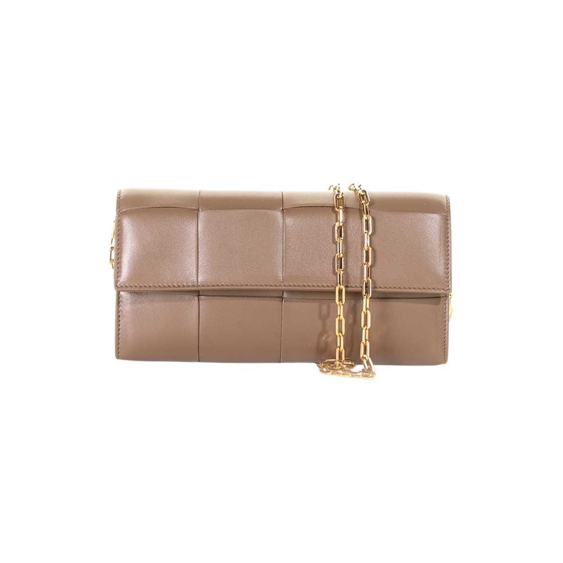 742098VCQC42560 Bottega Veneta Chain Wallet Taupe Grey