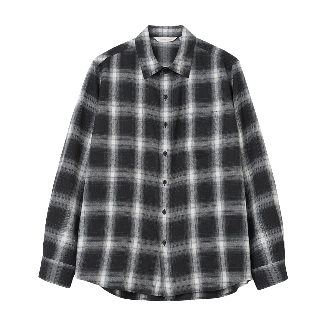 UB2578SH031MBB Uniform Bridge Pocket Check Shirt Black