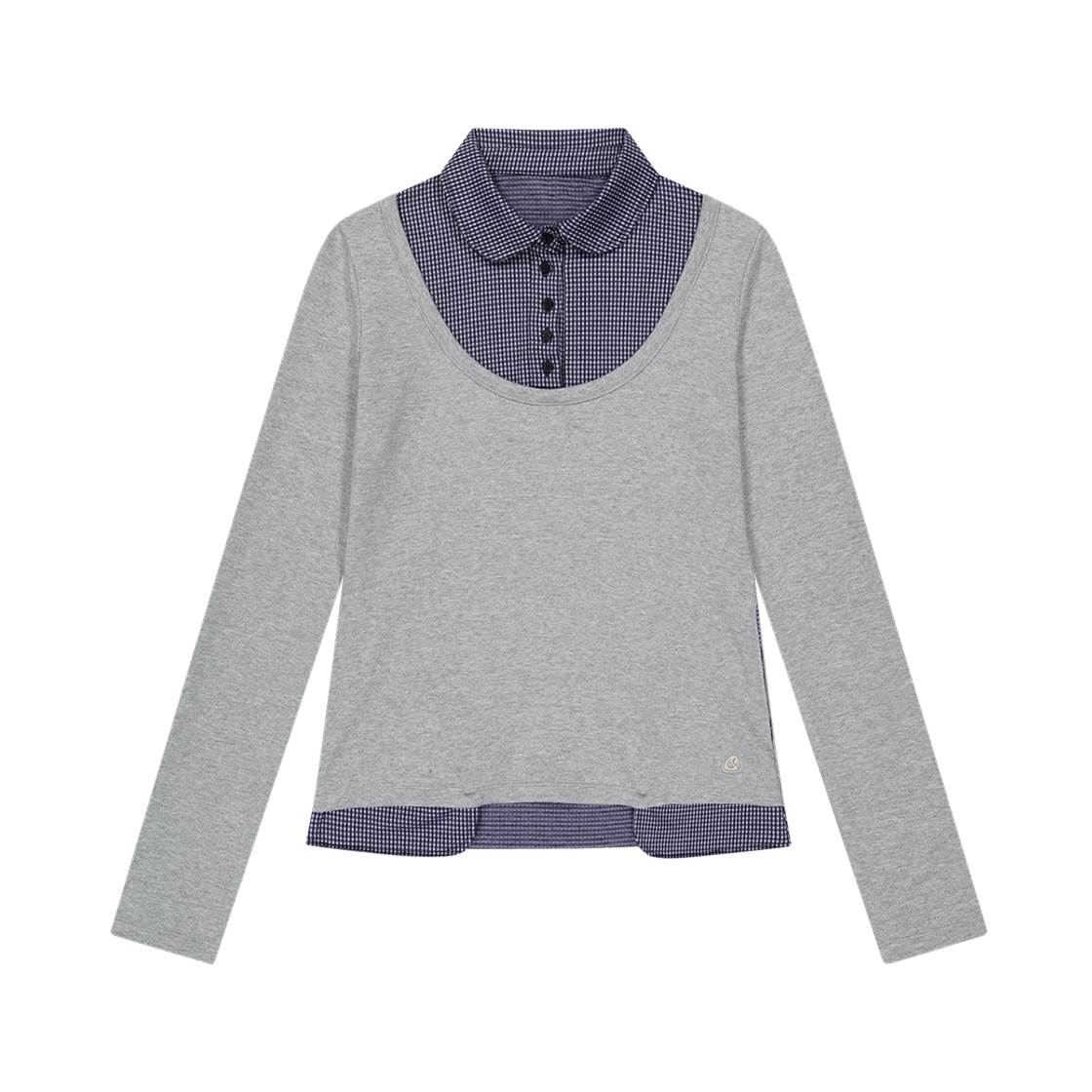 CY2503TSTL03 COYSEIO Reversible Collar Longsleeves Melange Grey