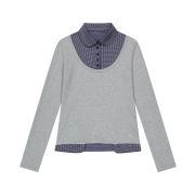COYSEIO Reversible Collar Longsleeves Melange Grey