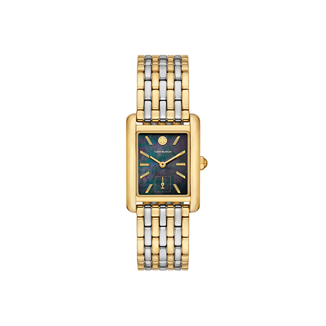 (W) 토리버치 엘리노어 스테인리스 스틸 시계 투톤 블루((W) Tory Burch Eleanor Stainless Steel Watch Two-Tone Blue)