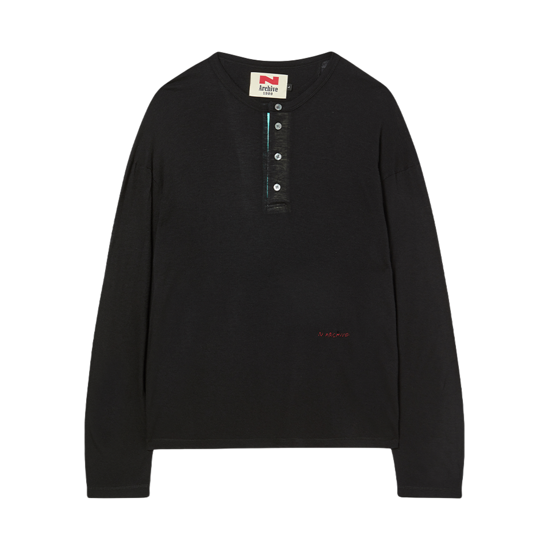 NV25FARL02BK N ARCHIVE Fine Wool Mixed Whisper Fit Henry Neck T-Shirt Black