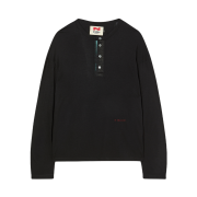 N ARCHIVE Fine Wool Mixed Whisper Fit Henry Neck T-Shirt Black