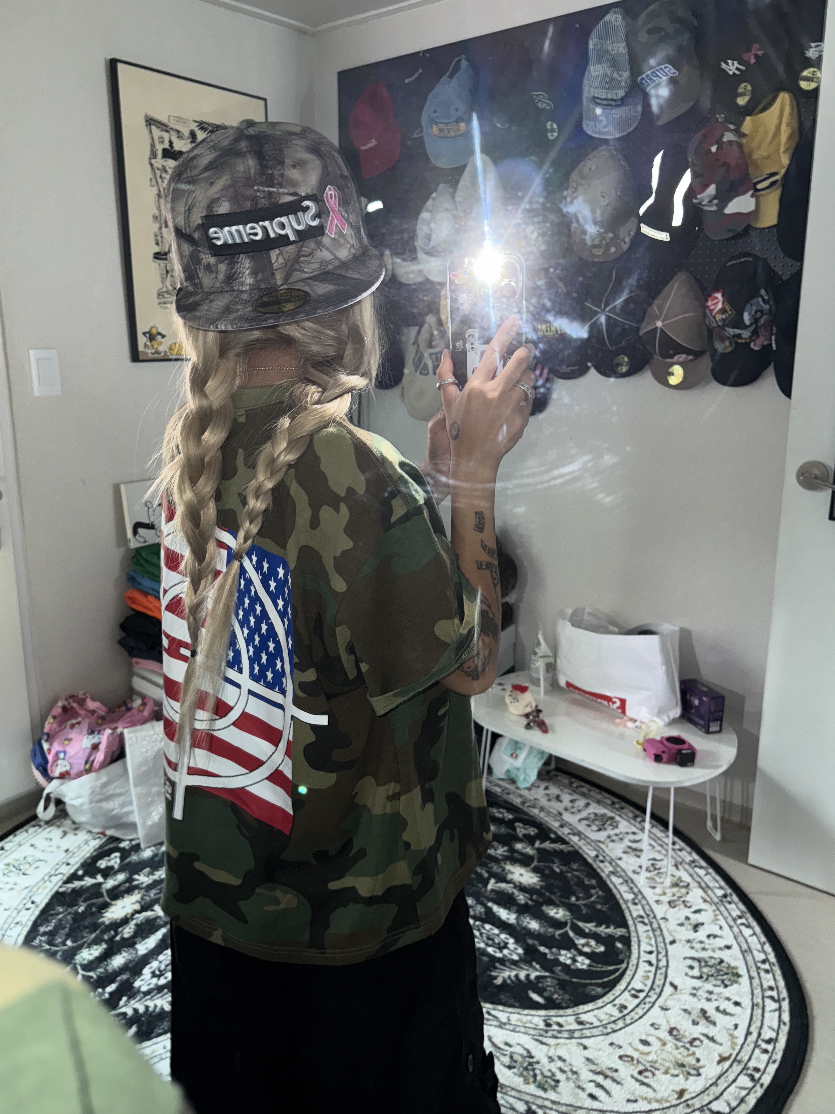 Supreme Target T-Shirt Woodland Camo - 25FW 착용 스타일 - 3