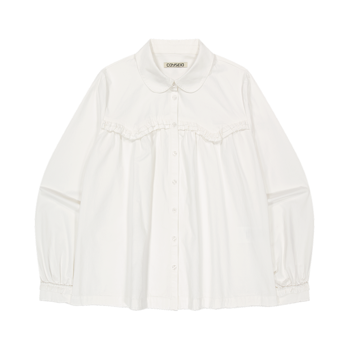 코이세이오 러프 컷 프릴 셔츠 아이보리(COYSEIO Rough Cut Frill Shirt Ivory)