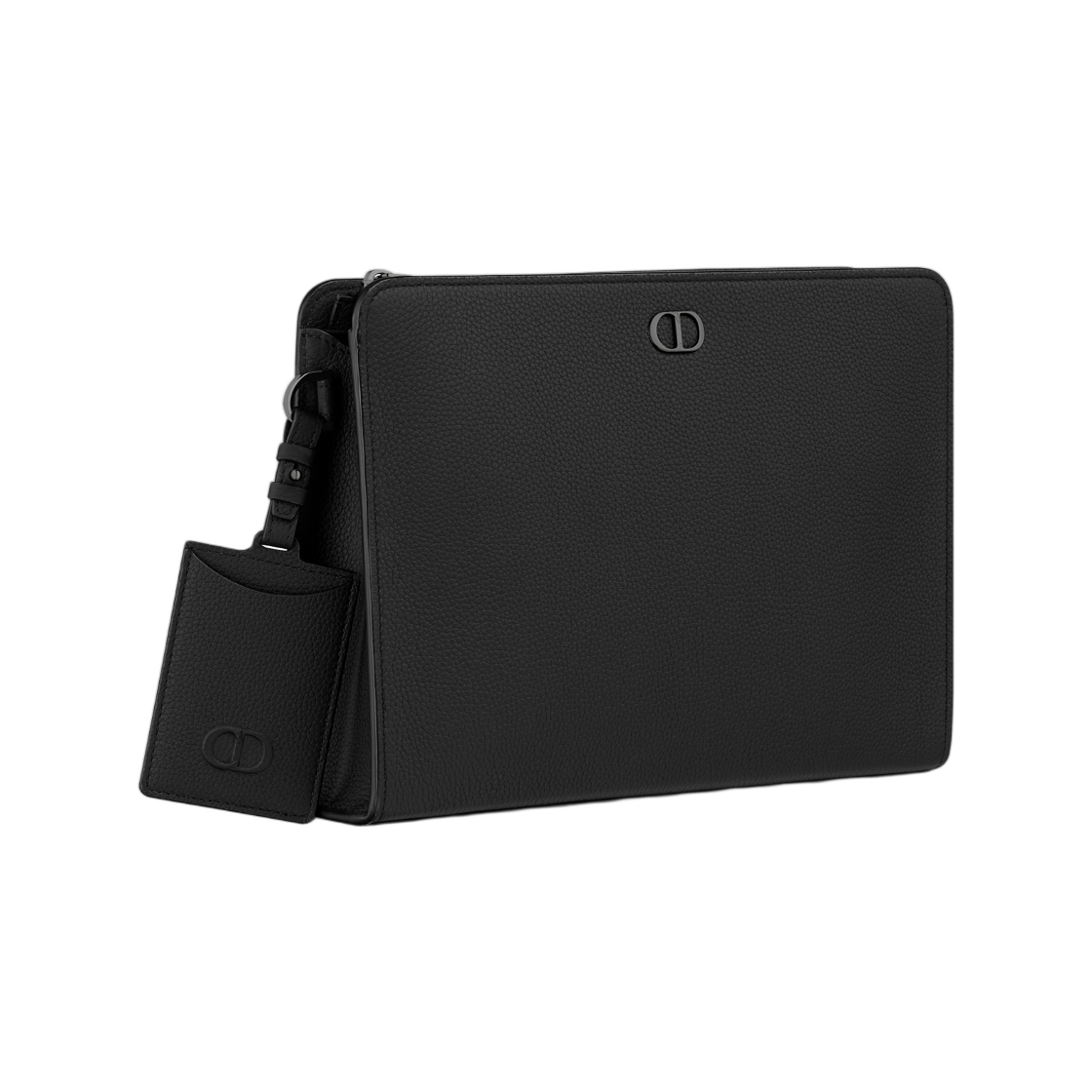 디올 CD 아이콘 A5 트라이앵글 파우치 그레인드 카프스킨 블랙 매트(Dior CD Icon A5 Triangle Pouch Grained Calfskin Black Matte) - 2
