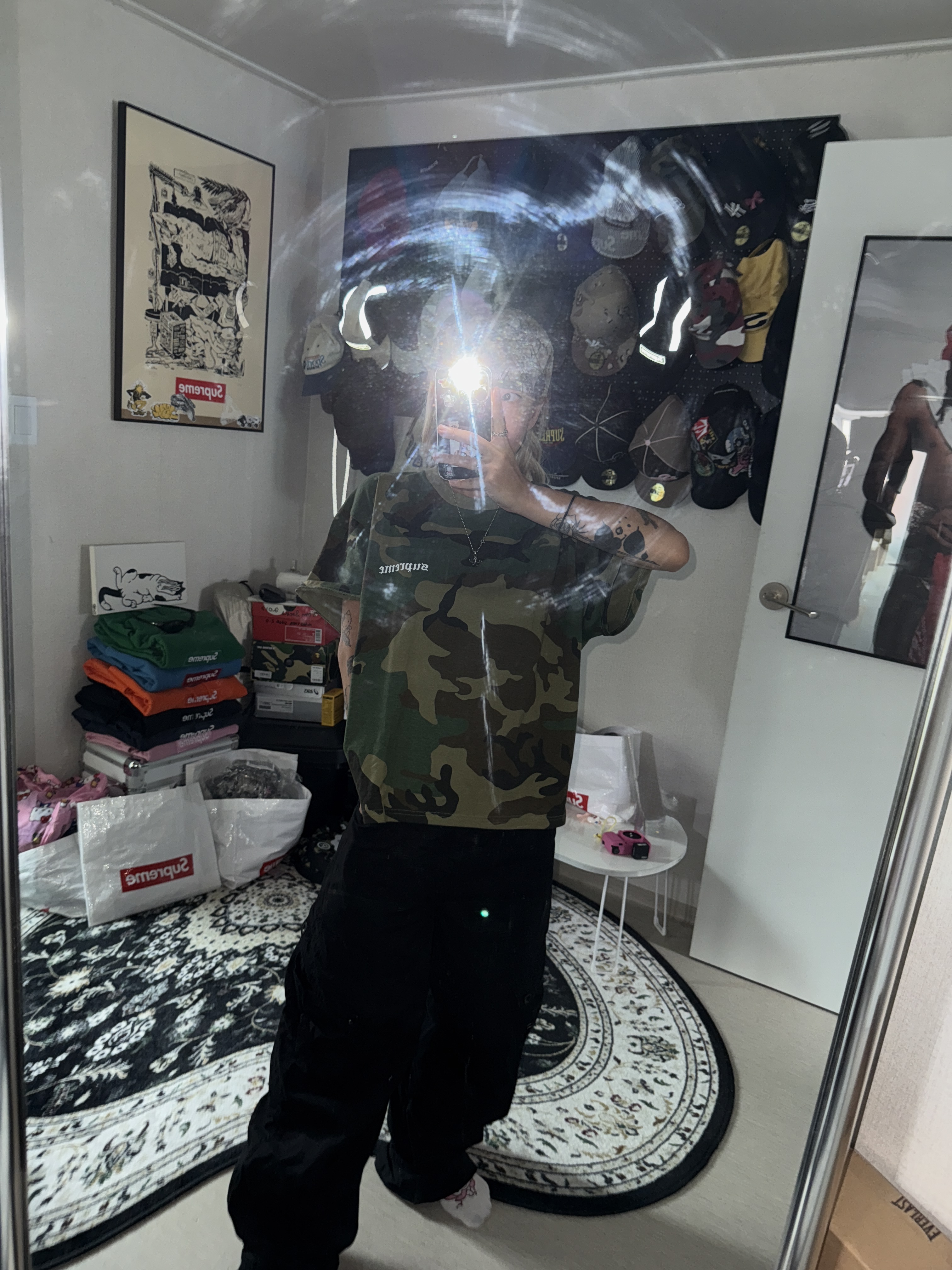 Supreme Target T-Shirt Woodland Camo - 25FW 착용 스타일 - 1