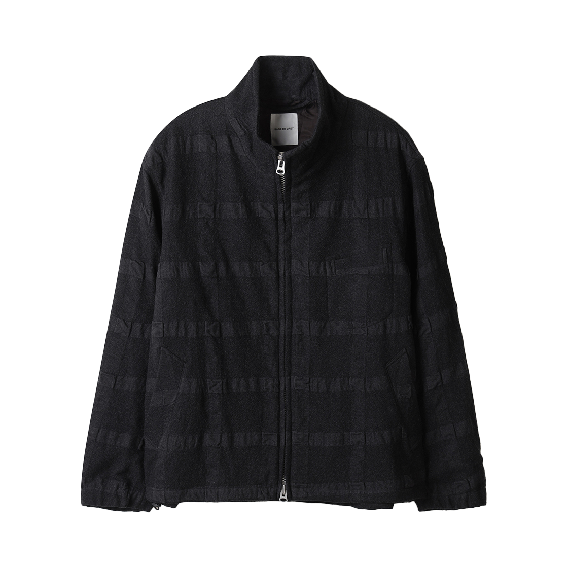 SVUAW25503CHX SERIES Co/Wo Check Zip Up Short Jacket Charcoal