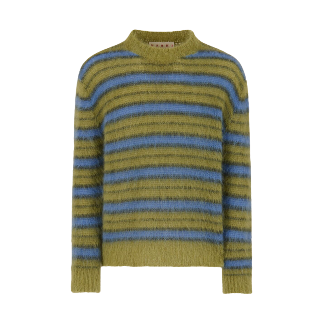GCMG0161Q0-UFU174-RGV36 Marni Striped Mohair Sweater Acid