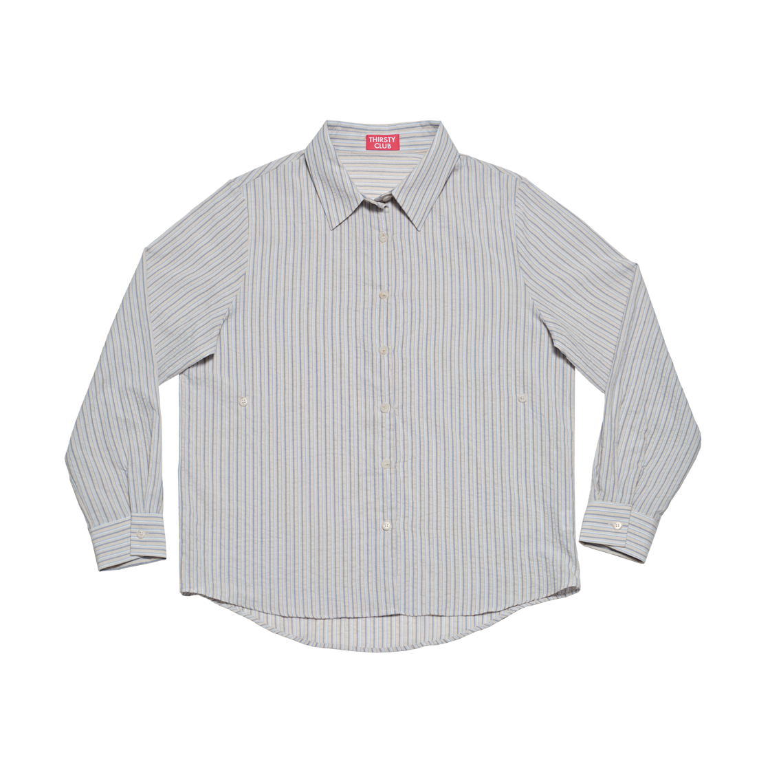 OTSHTWLB01 THIRSTY CLUB 3way Stripe Shirts (Side Buttons) - Light blue
