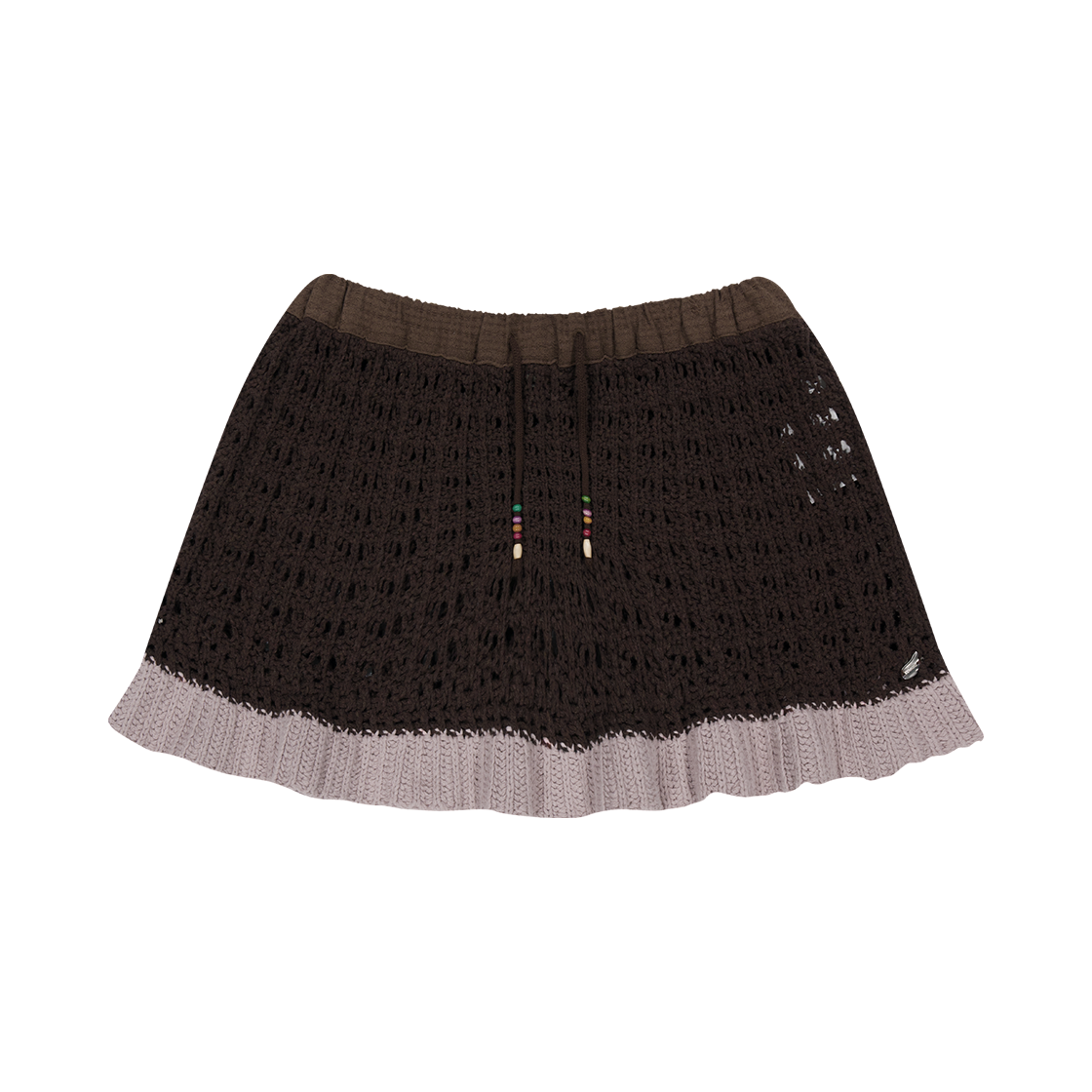 CY2503SKST01 COYSEIO Layered Knit Skirt Brown