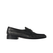 (W) The Row Soft Loafer in Leather Black