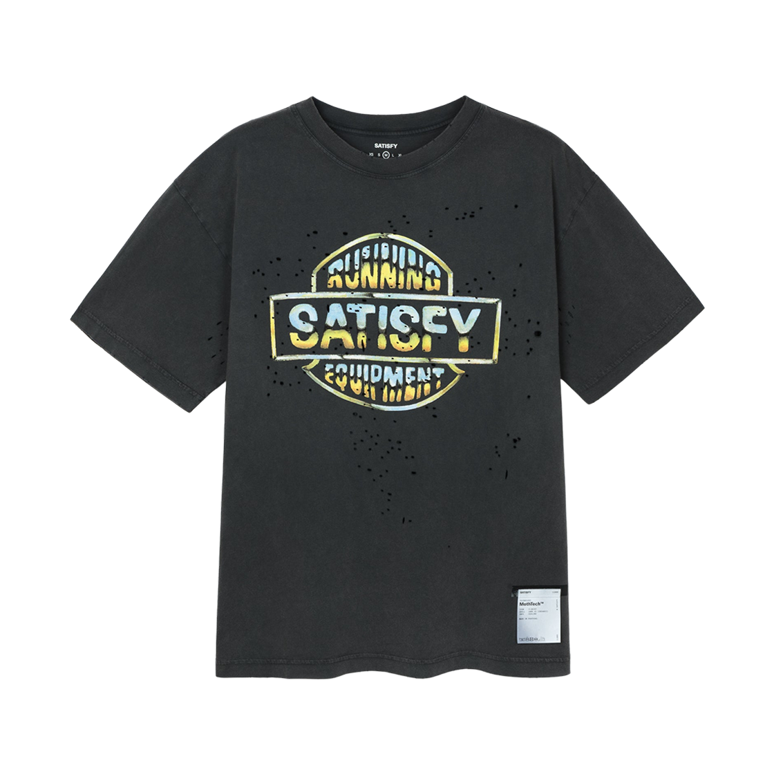새티스파이 모스테크 할리 티셔츠 에이지드 블랙(Satisfy MothTech Harley T-Shirt Aged Black)