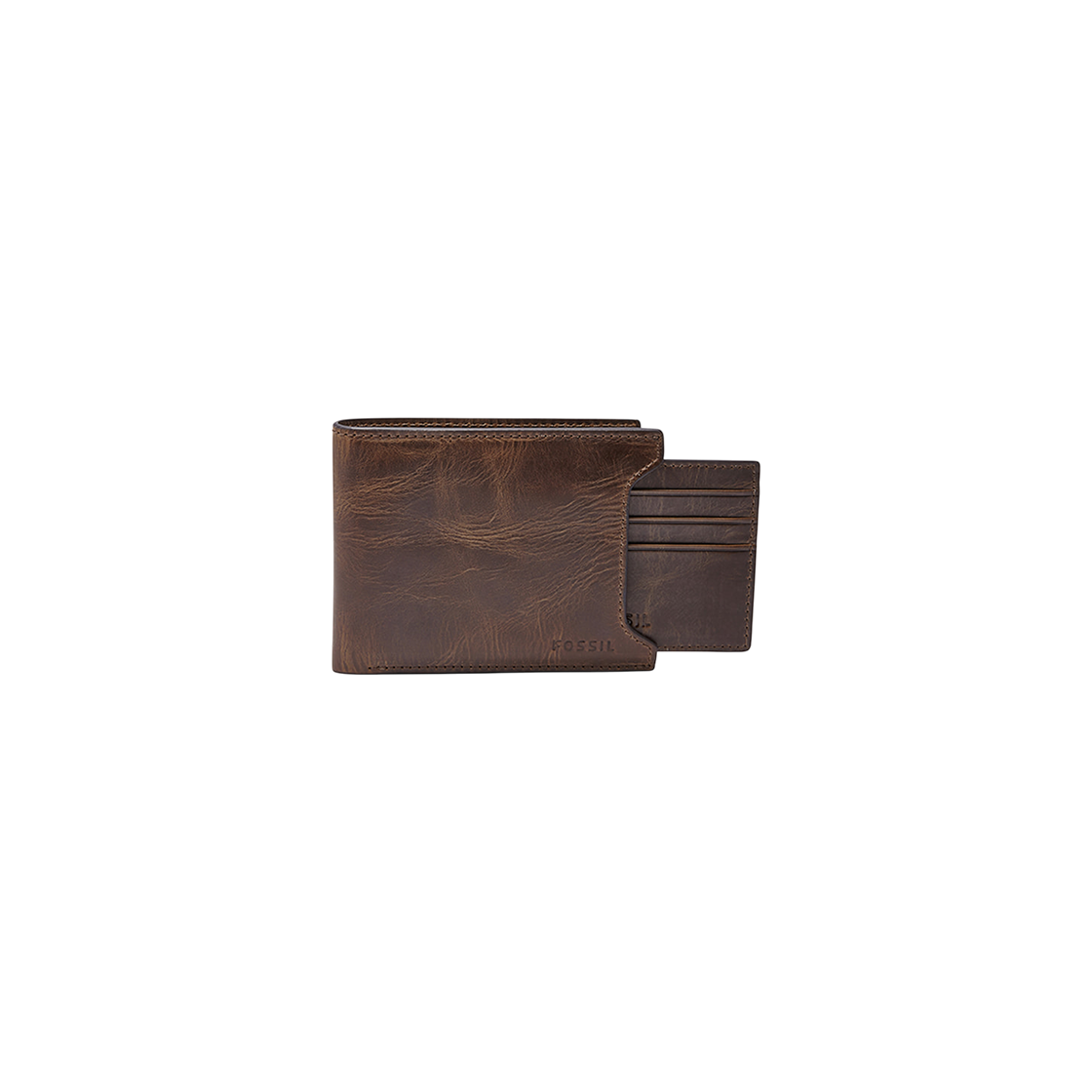 파슬 데릭 레더 RFID 슬라이딩 2-in-1 지갑 다크 브라운(Fossil Derrick Leather RFID Sliding 2-in-1 Wallet Dark Brown)