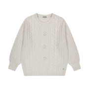 COYSEIO Pompom Cable Knit Ivory