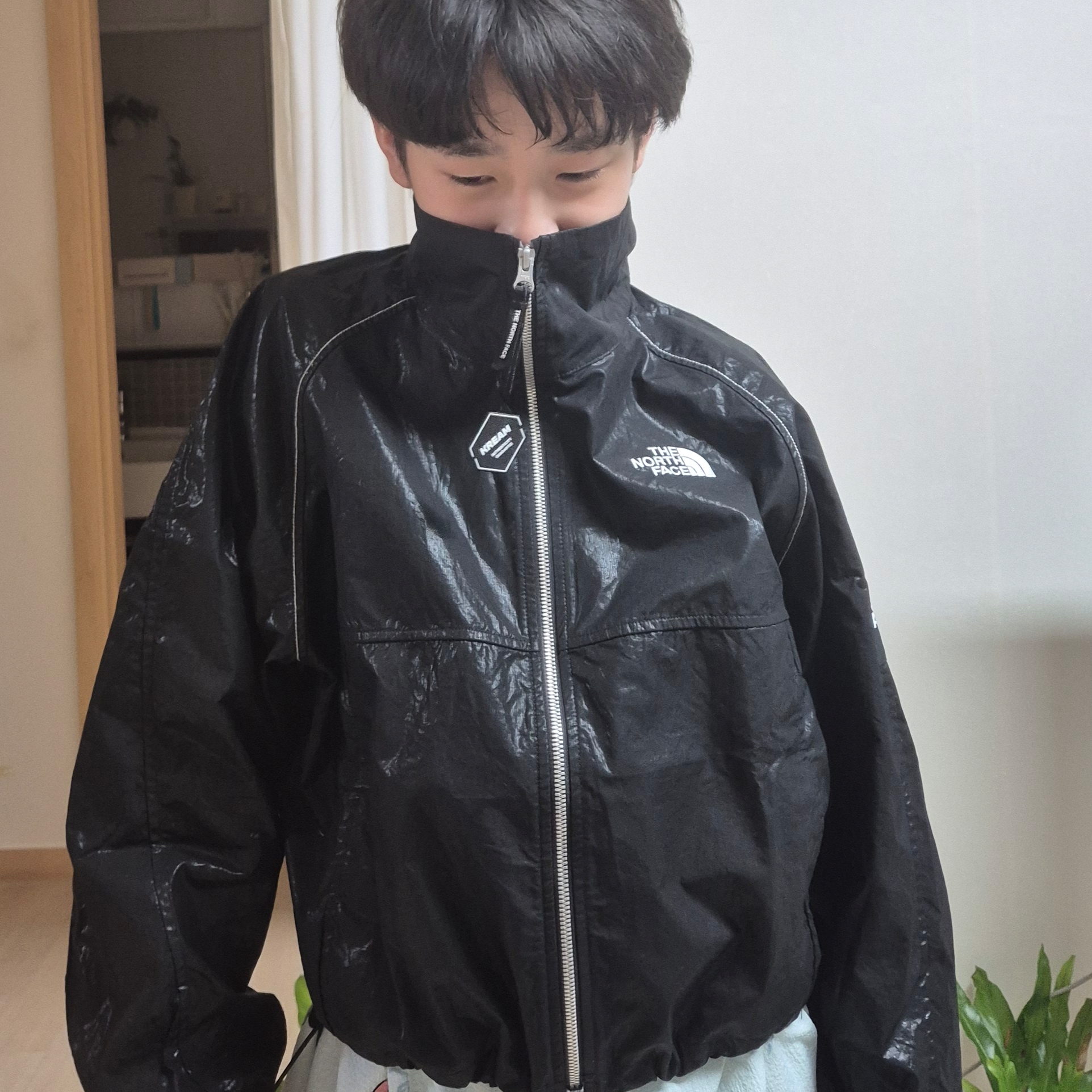 (W) The North Face White Label Novelty Olema Jacket Black 착용 스타일 - 2