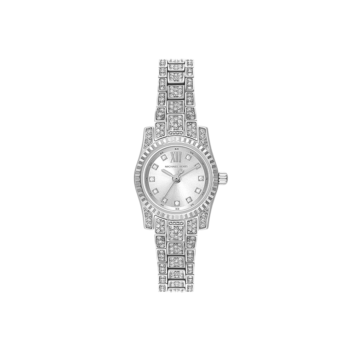 MK4864 (W) Michael Kors Lexington Pave Three-Hand Stainless Steel Watch Silver