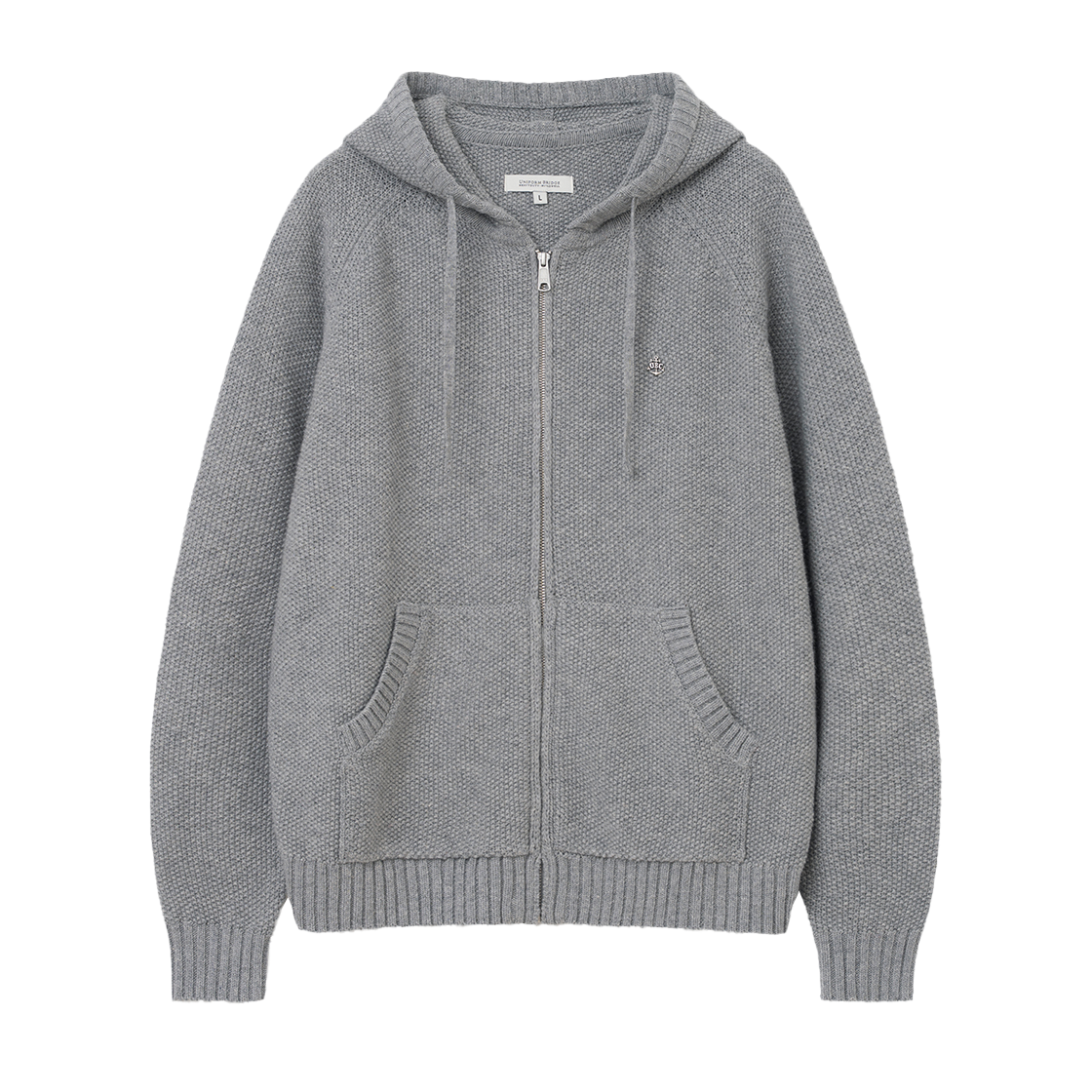 UB2599CD239MMG Uniform Bridge Zip-Up Hooded Knit Melange Grey