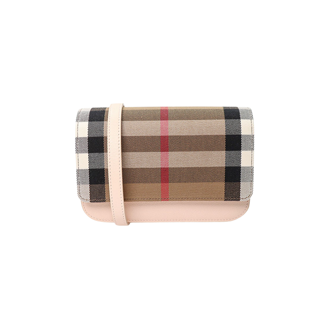 8084493 Burberry LL Madison Check Crossbody Bag Pale Cameo