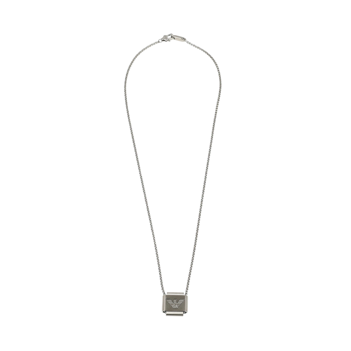 EGS2915040 Emporio Armani Stainless Steel Logo Pendant Necklace Silver