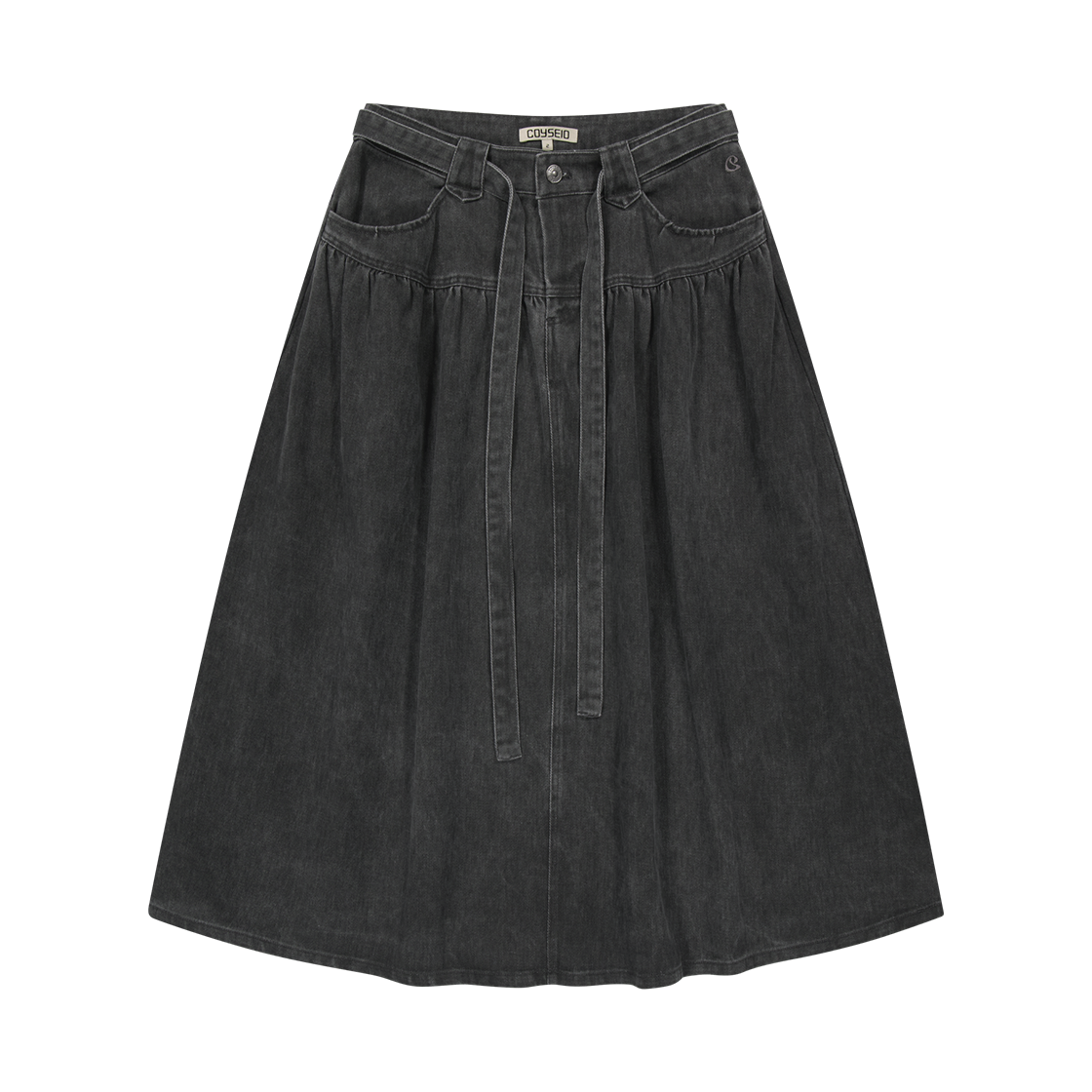 코이세이오 퍼피 코튼 스커트 차콜(COYSEIO Puffy Cotton Skirt Charcoal)
