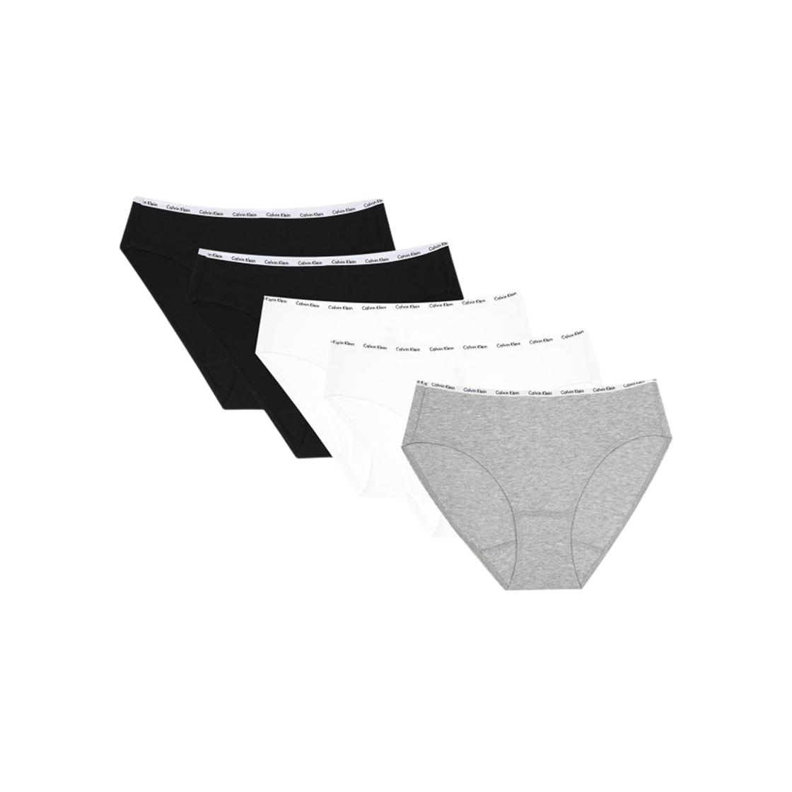 QP1094M900 (W) Calvin Klein Cotton 5-pack Bikini Bottom White Black
