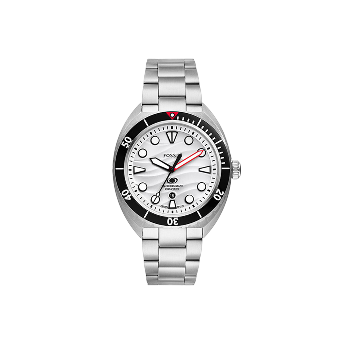 파슬 브레이커 쓰리 핸드 데이트 스테인리스 스틸 시계 실버 화이트(Fossil Breaker Three-Hand Date Stainless Steel Watch Silver White)